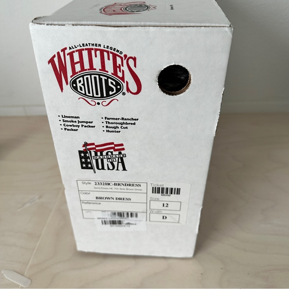 Whites Boots: semi-dress brown, size 12 (fits 13)